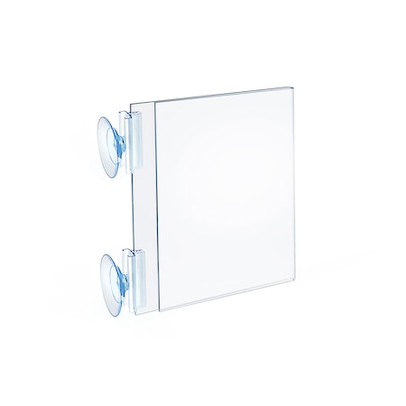 Azar Displays Two-Sided Acrylic Sign Holder W/ Suction Cup Grippers 5"W x 7"H, PK10 106681